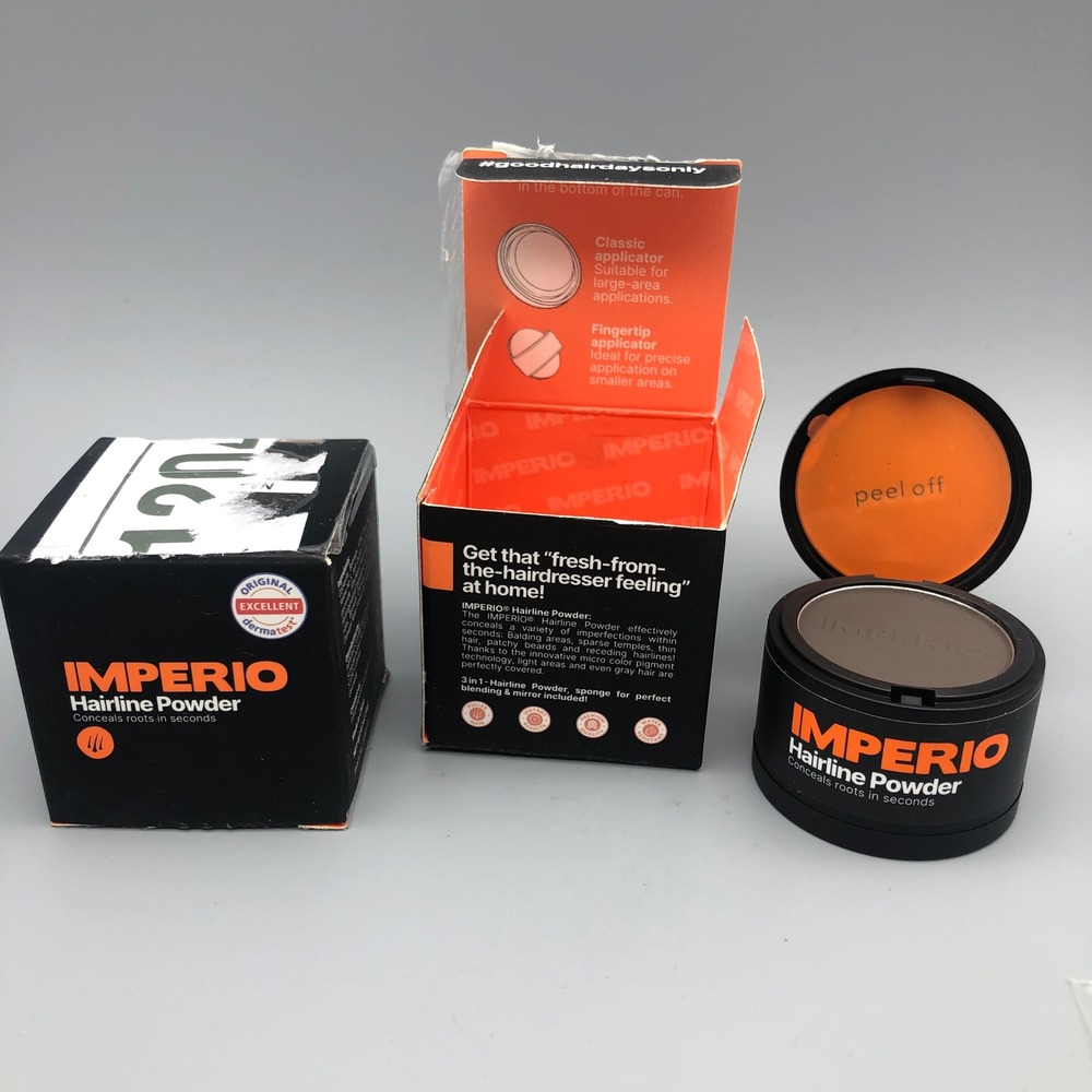 2x IMPERIO Hairline Powder Dark Brown Hair Root Touch Up Concealer w/ Applicator